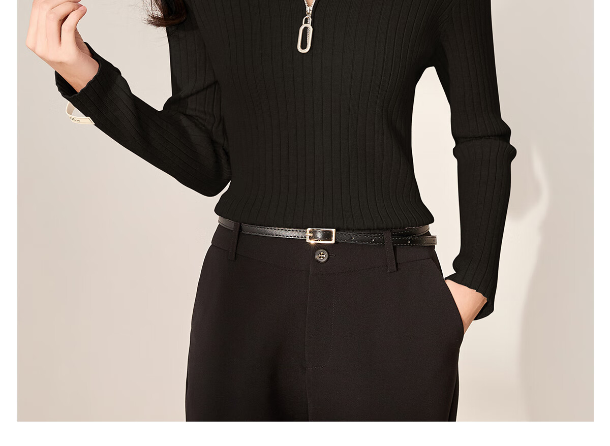 Chushen Women's V-Neck Knitted Sweater, Slimming Versatile Embellished Coat Top S61Z142 15