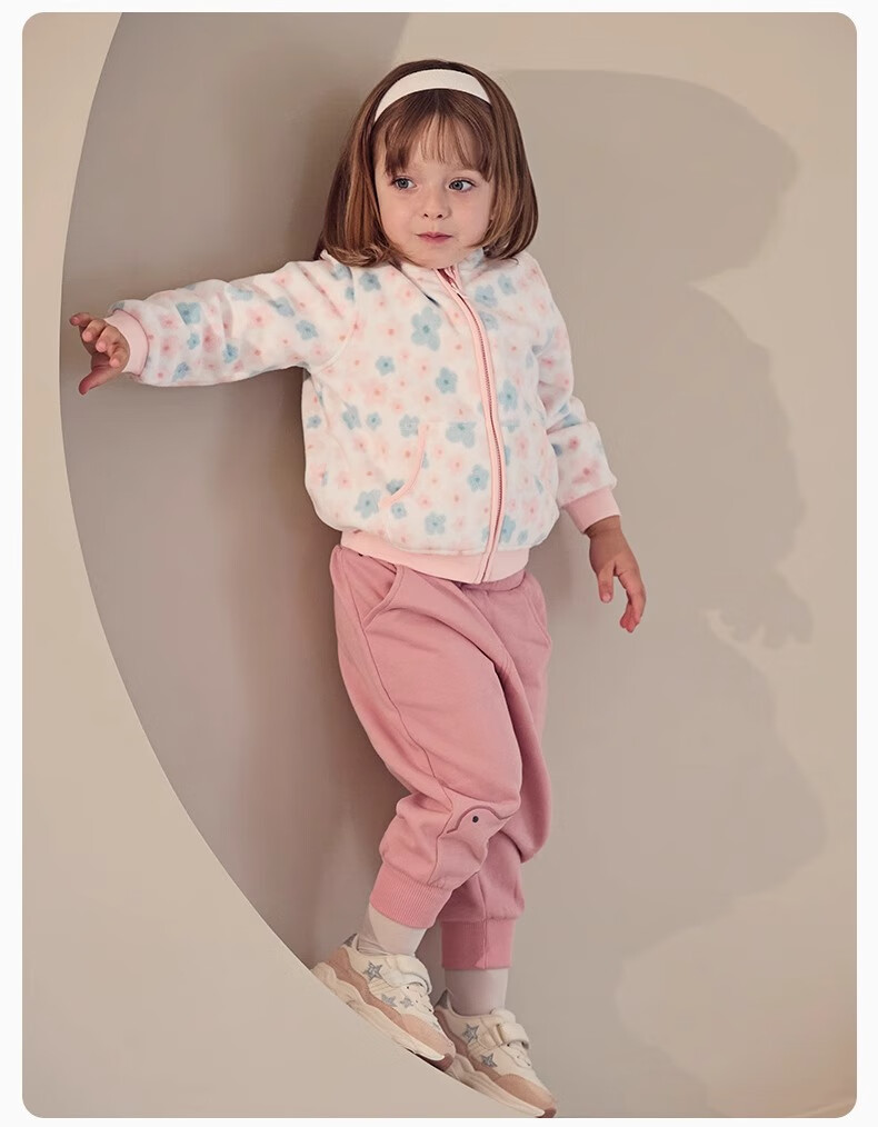 DAVE & BELLA Girls' Fleece Jacket Hug Coat Spring Autumn Kids Baby Warm Winter Wear 18