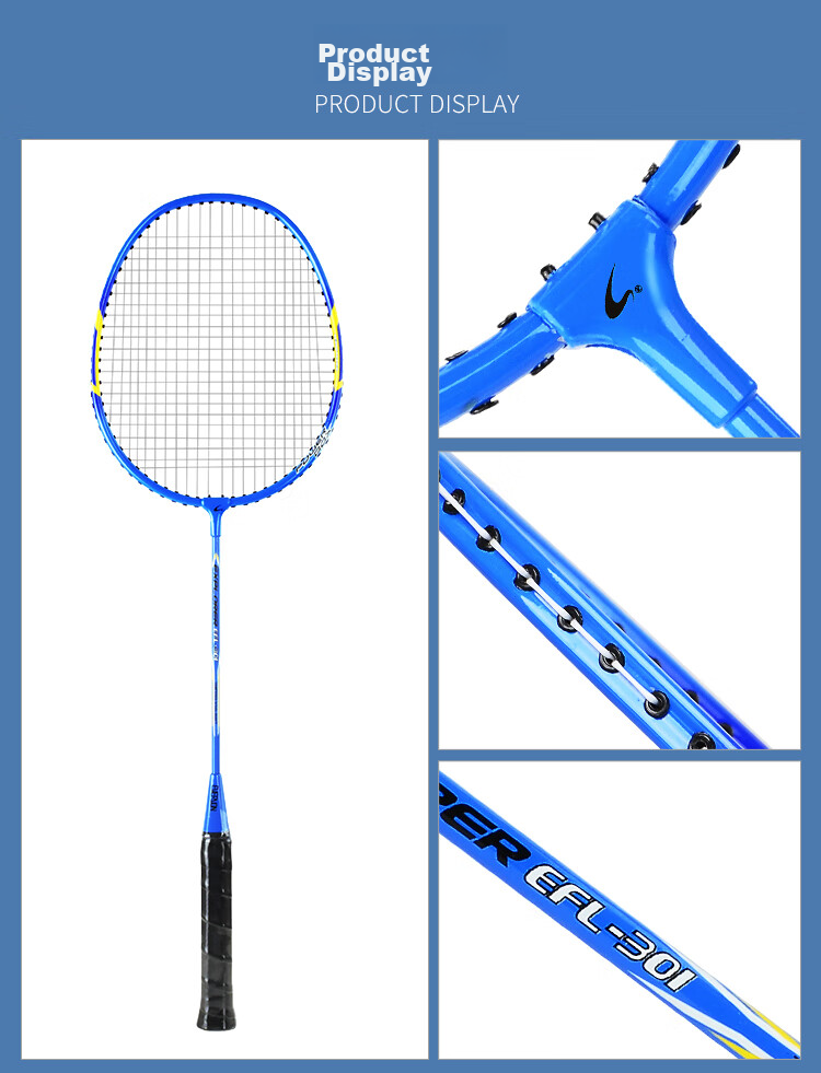 EVERVON Badminton Racket Set for Adults And Students, Beginner Training Rackets, Durable Pair of Rackets 300+301 with Shuttlecock 10