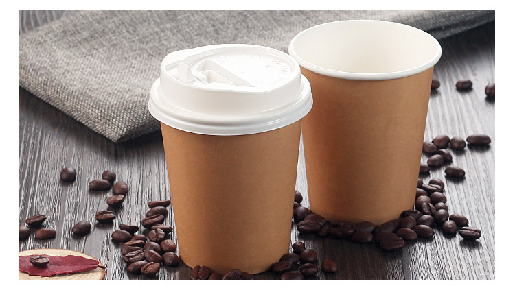 Quanshi Lidded Cups for Juice, Milk Tea, Soy Milk, Hot Drinks, 500ml, Pack of 16, Disposable Paper Cups for Juice, Coffee Cups 4