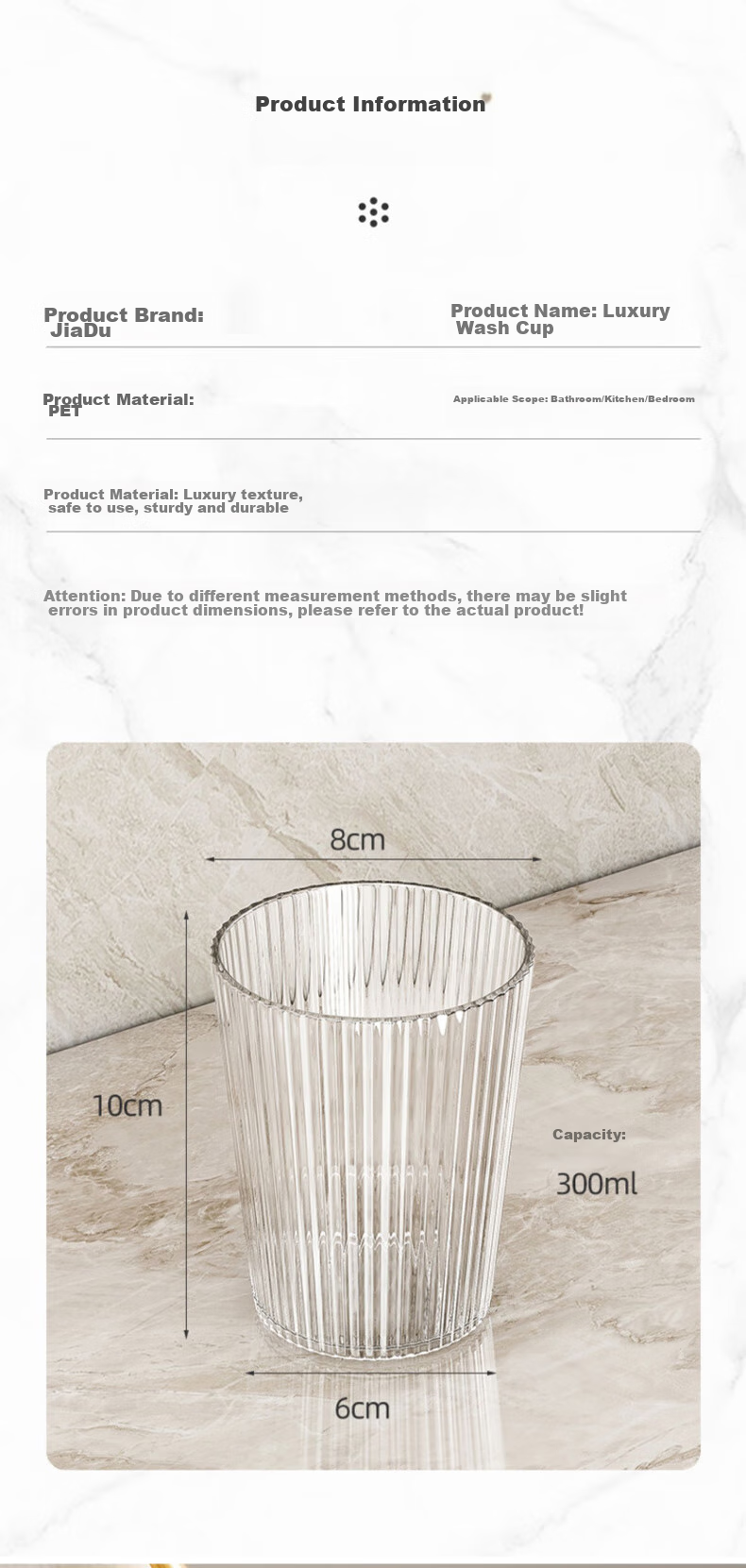MUYA Mouthwash Cup, Toothbrush Cup for Home Use, Transparent Shatterproof Couple's Travel Toiletry Cup, Tooth Mug Cup, Toothbrush Cup, Set of 2 8
