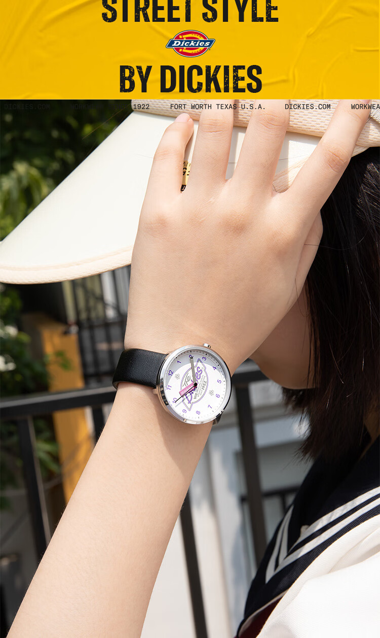 Dickies Student Watch, Exam Watch, Fashionable And Simple, Waterproof Leather Strap Quartz Watch, Birthday Gift for Girls, CL-522L1 1
