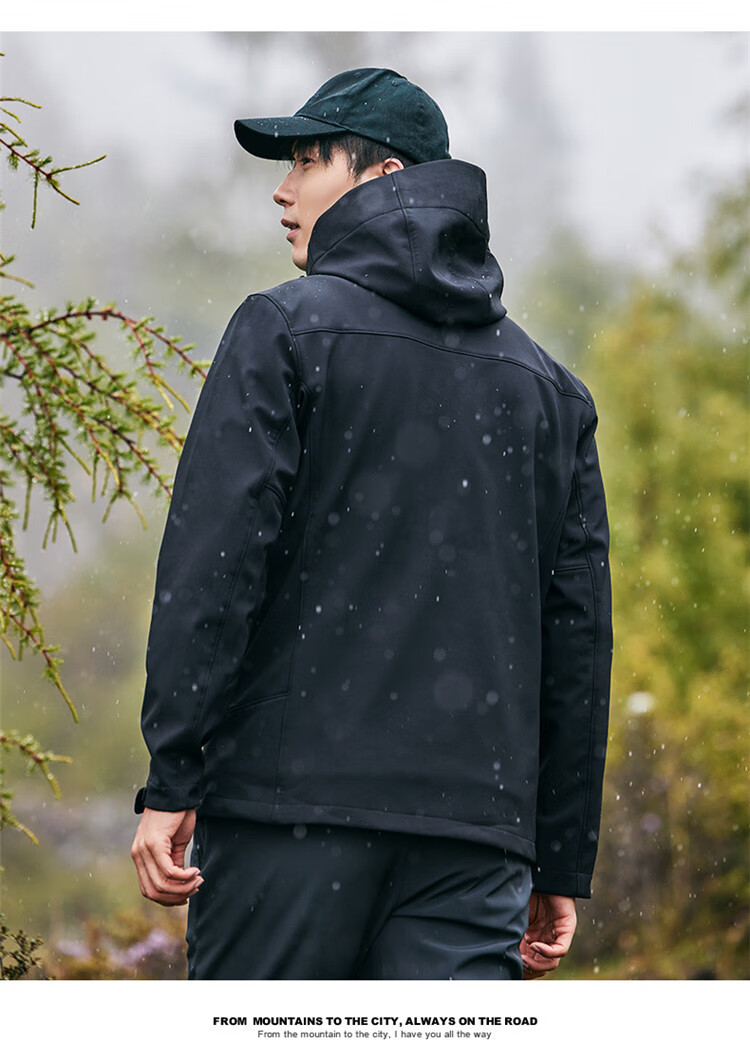 Toread Seals Men's Softshell Jacket Spring Outdoor Mountaineering Fleece Lined Warm Windproof Breathable Sports Loose Fit Coat 13