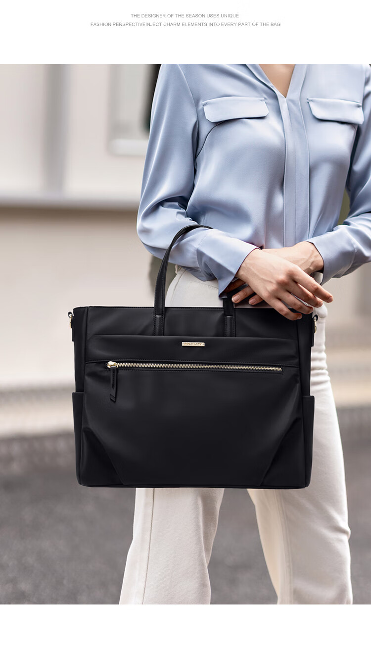 POLO Handbag, Women's Shoulder Bag, Ladies' 14-Inch Laptop Bag, Business Travel Office Bag, Gift for Girlfriend 18