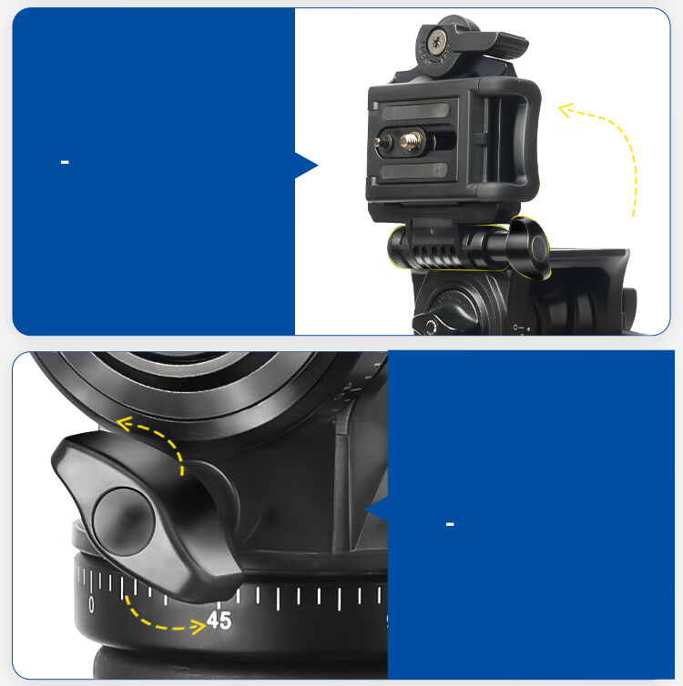 Benro T981 Portable Mirrorless DSLR Camera Grip, Vertical Shooting 3D Gimbal, Video Interview Live Streaming Photography Camera Equipment, Temperature Measurement Device, Phone Clamp, Hydraulic Tripod 16