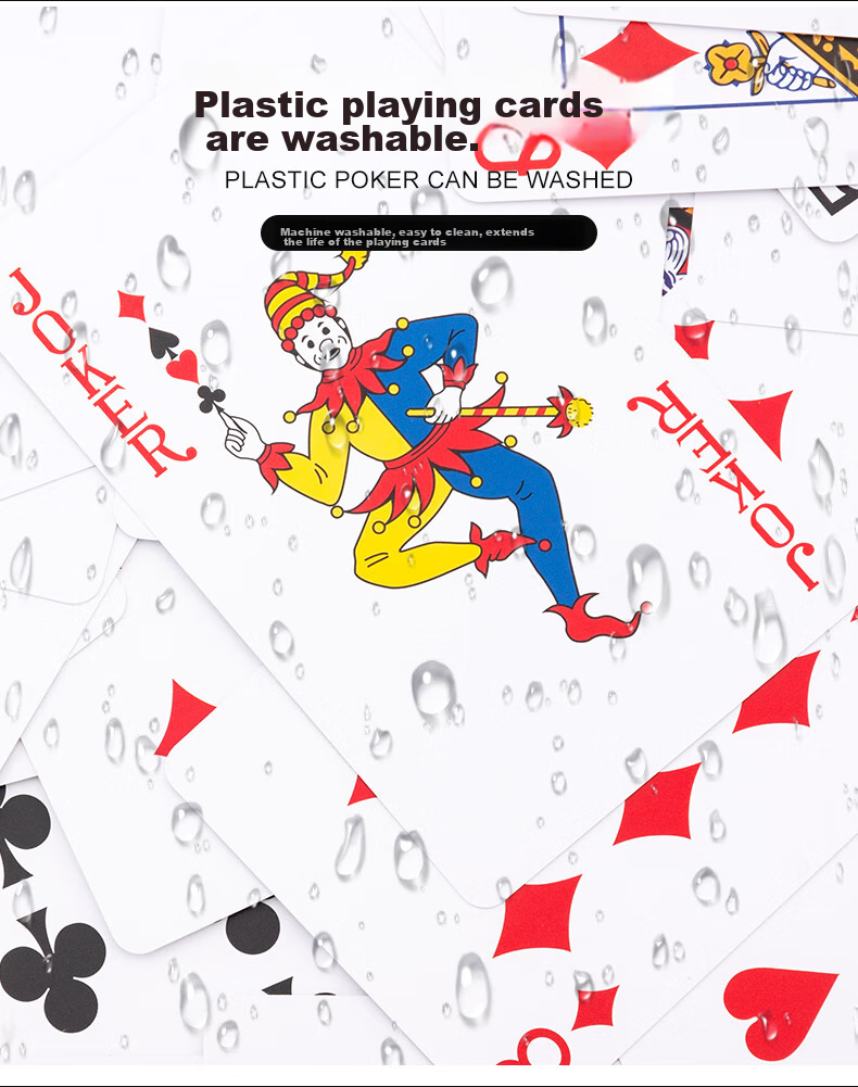 Huasheng Guandan Special Playing Cards, Guandan Cards, Entertainment Camping Outdoor Waterproof Plastic Playing Cards, 6099 Blue Single Deck 4