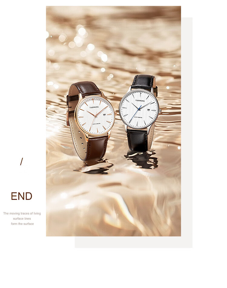 TIAN WANG Women's Watch 38-Section Gift Leather Strap Quartz White Dial Brown Strap LS31541P.D.LC1.W 5