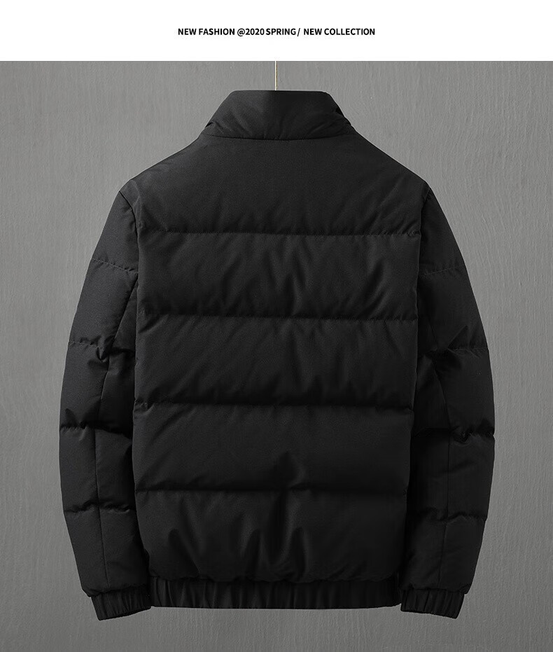 JEEP SPIRIT Men's Short down Jacket, Thick Winter Coat, New Loose-Fitting Warm Puffer Jacket, Gray, 3XL 12