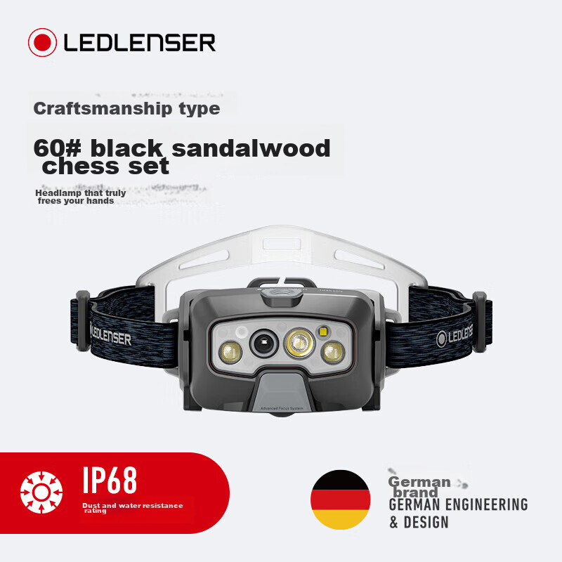 LED LENSER German High-Intensity Headlamp HF8R, Ultra-Bright Black Technology, Intelligent Sensor, Long Battery Life, Outdoor Fishing