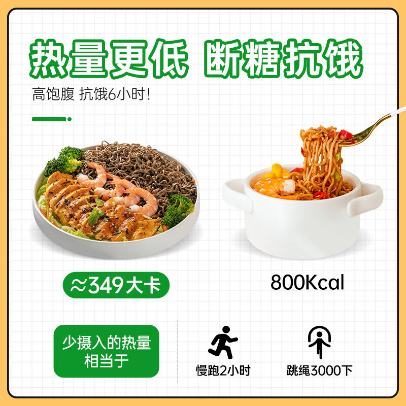 云山半 荞麦方便面60g*10包 0脂肪拌面冷面条 健身代餐速食免煮挂面泡面