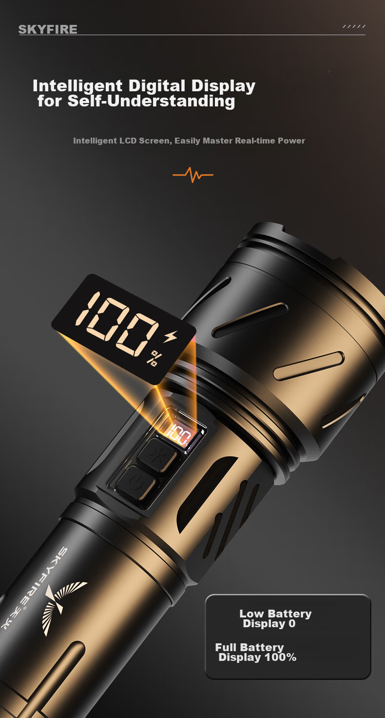 SkyFire Flashlight: High Brightness, Zoomable, Long-Lasting Battery Life, Long-Range Illumination, Laser Outdoor Light with 40000mAh Capacity 26