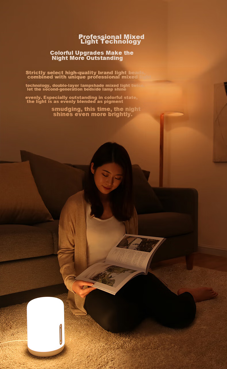 Mijia Bedside Lamp 2 Smart Desk Lamp Bedroom Colorful Soft Light Night Light Creative Gift Lighting Touch-Controlled Voice-Adjustable Dimming 5