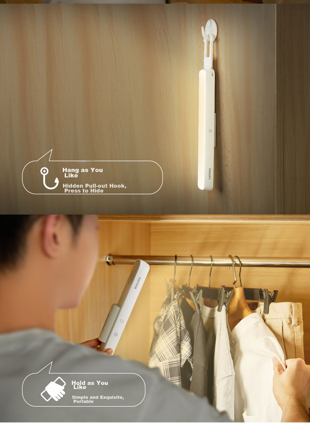 PHILIPS Eye Protection Study Desk Lamp for College Students' Dormitory, Bedside Lamp, Rechargeable Portable Magnetic Cool Guy Lamp 5