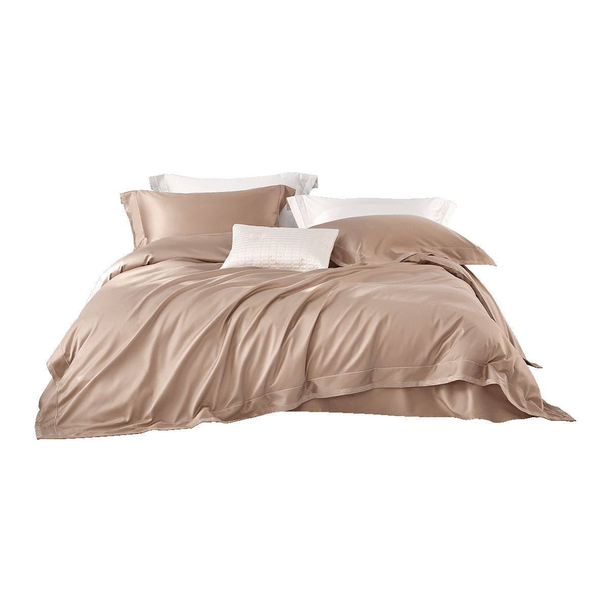 LUOLAI Home Textiles, Pure Cotton Bedding Set of Four Pieces, 100 Count Egyptian Cotton, Luxury Bed Sheet And Duvet Cover Set for Double Bed, 220*250