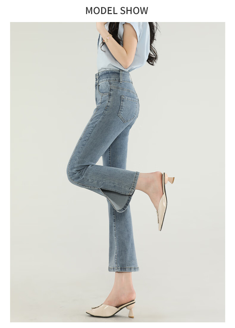 Jeanswest Women's Summer American Vintage Loose Wide-Leg Slim Straight Denim Shorts Dark Blue S 11
