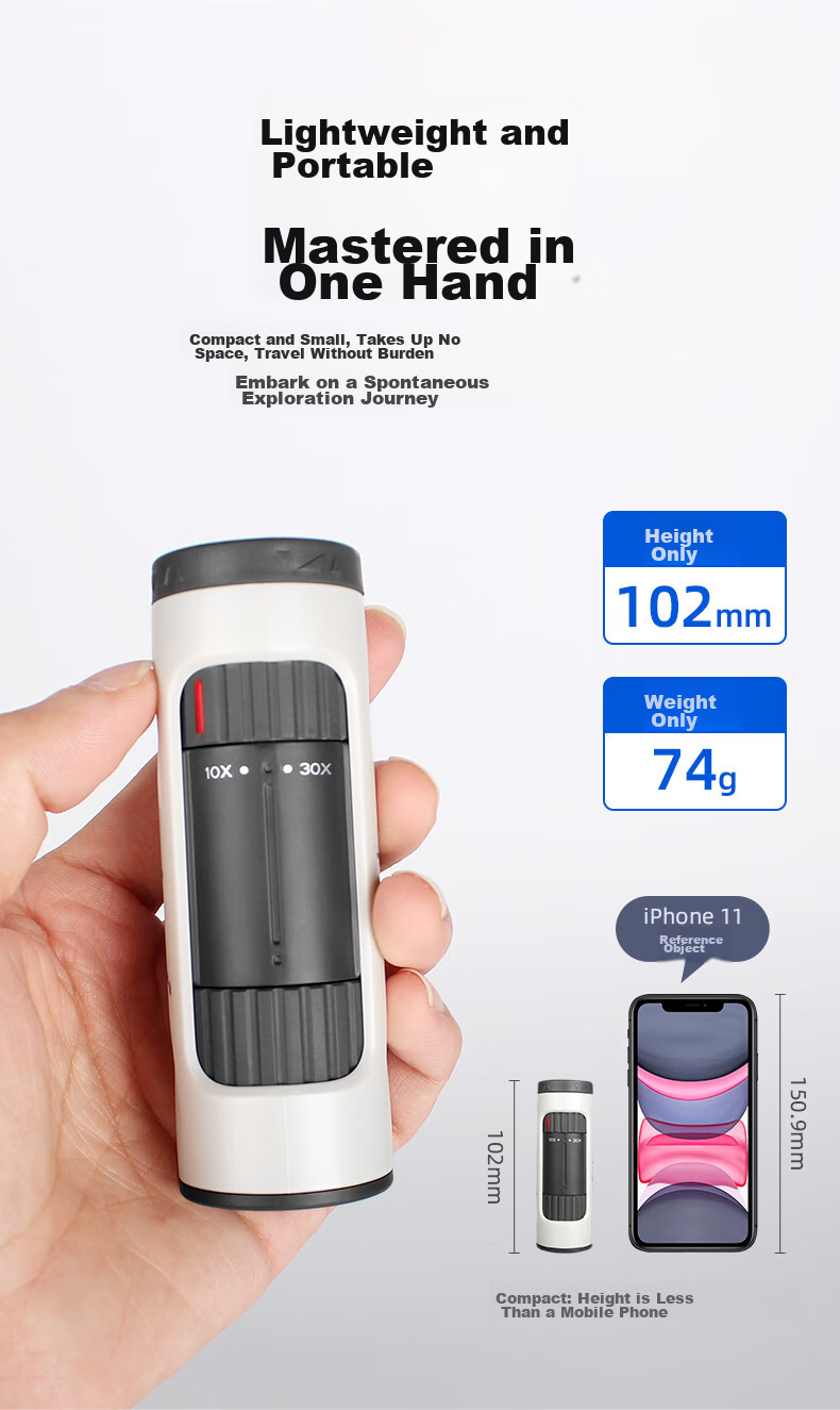 KENKO Japanese Kenko 10-30x21 Monocular Zoom Telescope, High Magnification, High Definition, Professional Concert Binoculars for Smartphones 7