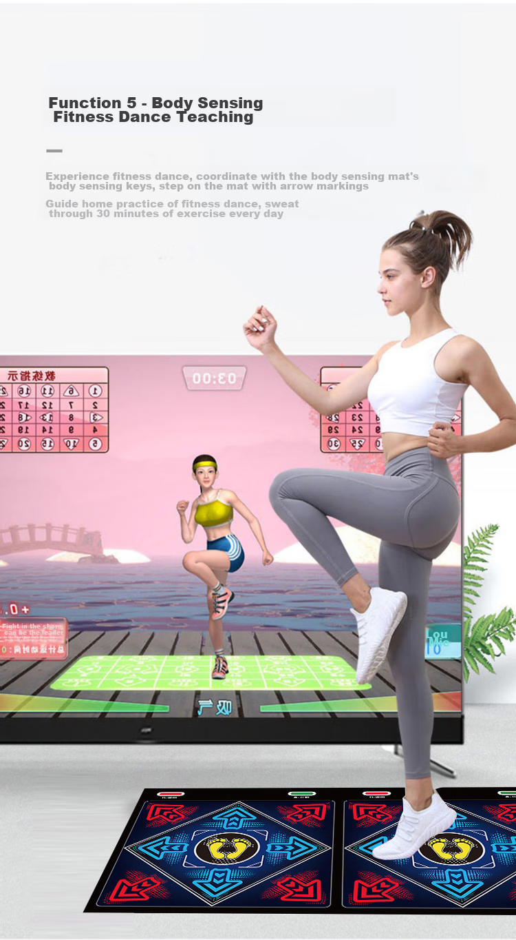 HongTai Double-Person Wireless Dance Mat, Home TV Dance Machine, Game Motion Sensing Hand And Foot Dancing, Leg Beautifying, Children's Running Mat 28