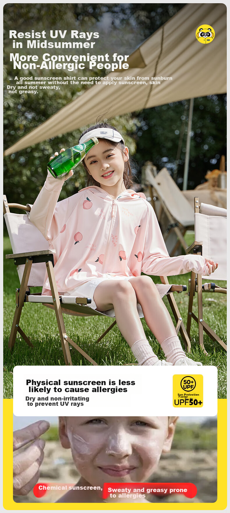 Moremerry Children's Sun Protection Clothing, Boys And Girls Sun Protection Garment, Summer Ice Silk Cool Feeling Baby Sun Protection Jacket Shawl, Peach Color, Size L 6