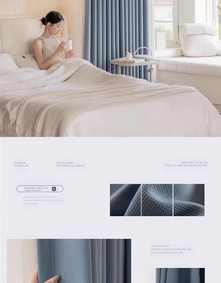 Ali Cotton Linen Cream-Colored Curtains, Japanese Style for Living Room And Bedroom, High Light-Blocking, Heat-Insulating, Sun-Protective, with Hooks, Width 2.0 Meters * Height 2.2 Meters 22