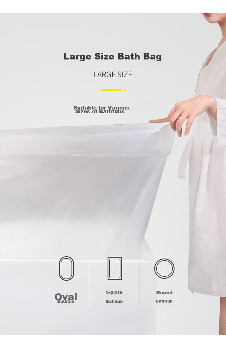 JOYTOUR Disposable Bath Sack, Bathtub Cover, Shower Bag, Thickened Individual Packaging, Hotel Travel Business Trip Supplies, Pack of 5 7