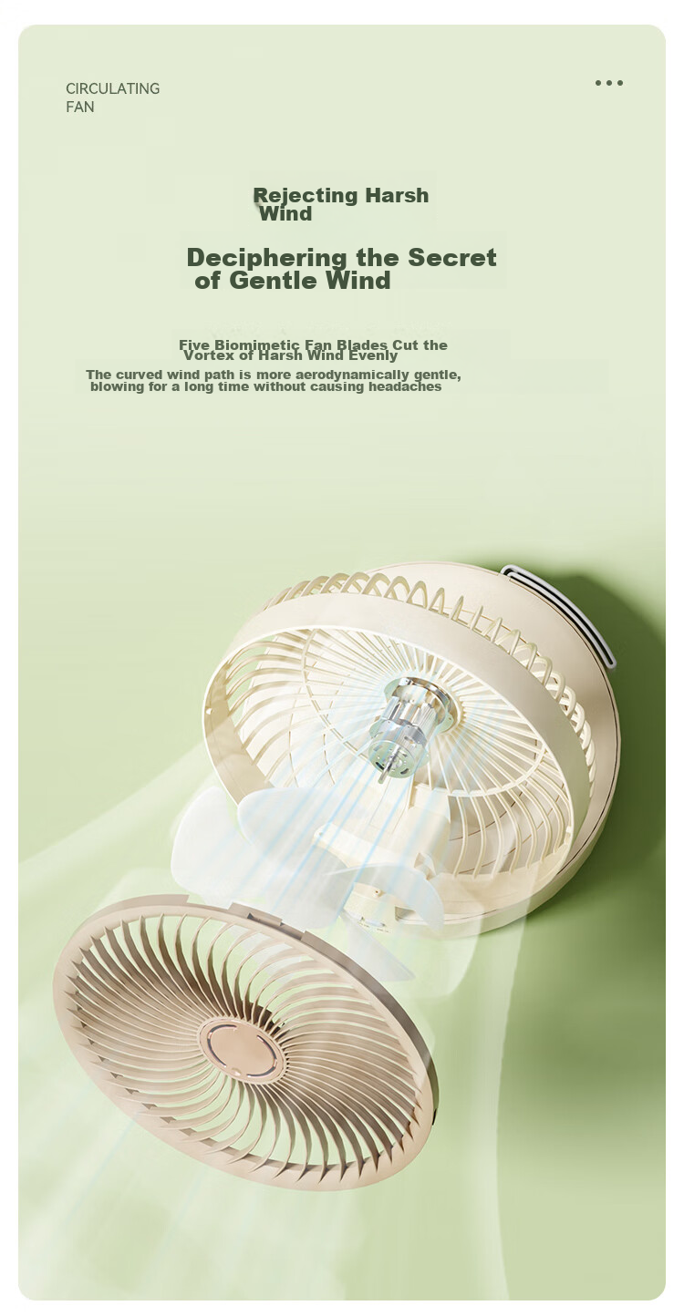Xiyou Kitchen Wall-Mounted Fan, No Drilling Required, for Bed, Dormitory, Office Desk, Small Tabletop Rechargeable Electric Fan, Bathroom Air Circulator, Home-Use Mini Fa 4