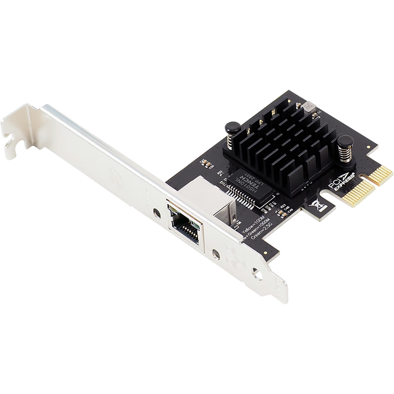 FLYBISH NA8125-T1P PCIe X1 2.5G Single-Port Gaming Network Card with Built-In Wired RJ45 Port, 2500Mbps Network Card for Internet Cafes, No-Disk PXE Synology Soft Router NAS