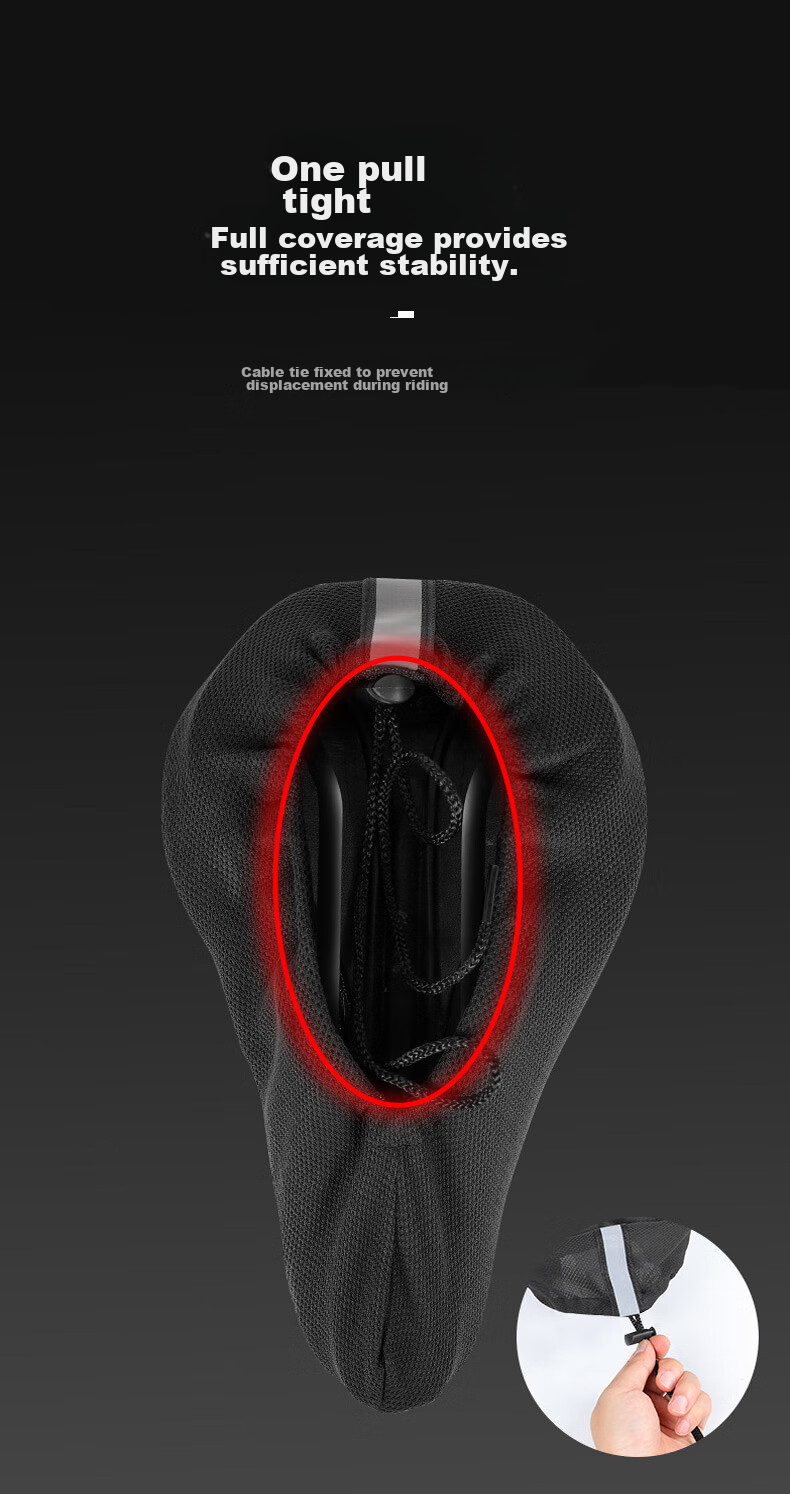 Siwangongli Bicycle Seat Cover, Road Bike Shock-Absorbing Reflective EVA Seat Cover, Mountain Bike Riding Saddle Accessory 9