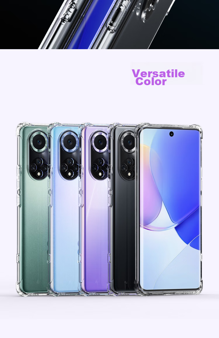 ESCASE Huawei Nova 9 Phone Case, Hi Nova 9 Protective Cover, TPU Full Coverage Transparent Soft Case, Airbag Shockproof Case for Men And Women (With Lanyard Hole), Upgraded Transparent White Versio 7