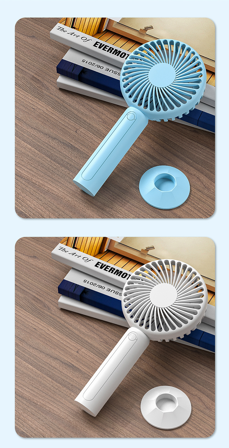 Calayo Handheld Mini Fan Desktop Neck Hanging Long Battery Life Foldable Portable Rechargeable High-Speed Low Noise Outdoor Office Student Dorm Small Fan 3600 Blue 10