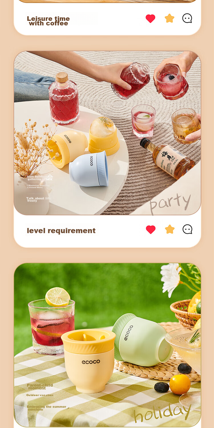 Ecoco Ice Ball Mold Whiskey Round Ice Cube Tray, Home Ice Maker, Food-Grade Silicone Large Spherical Mold E23160 9