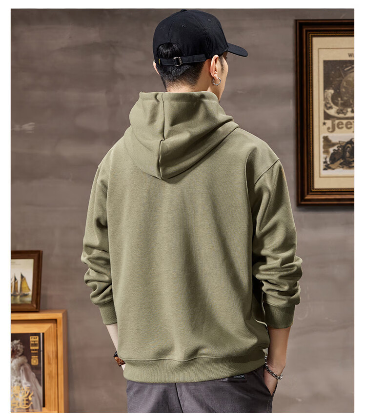 JEEP High-End Embroidered Men's Hooded Sweatshirt, Casual Loose Long-Sleeve Pullover T-Shirt Top for Spring And Autumn 2026 13