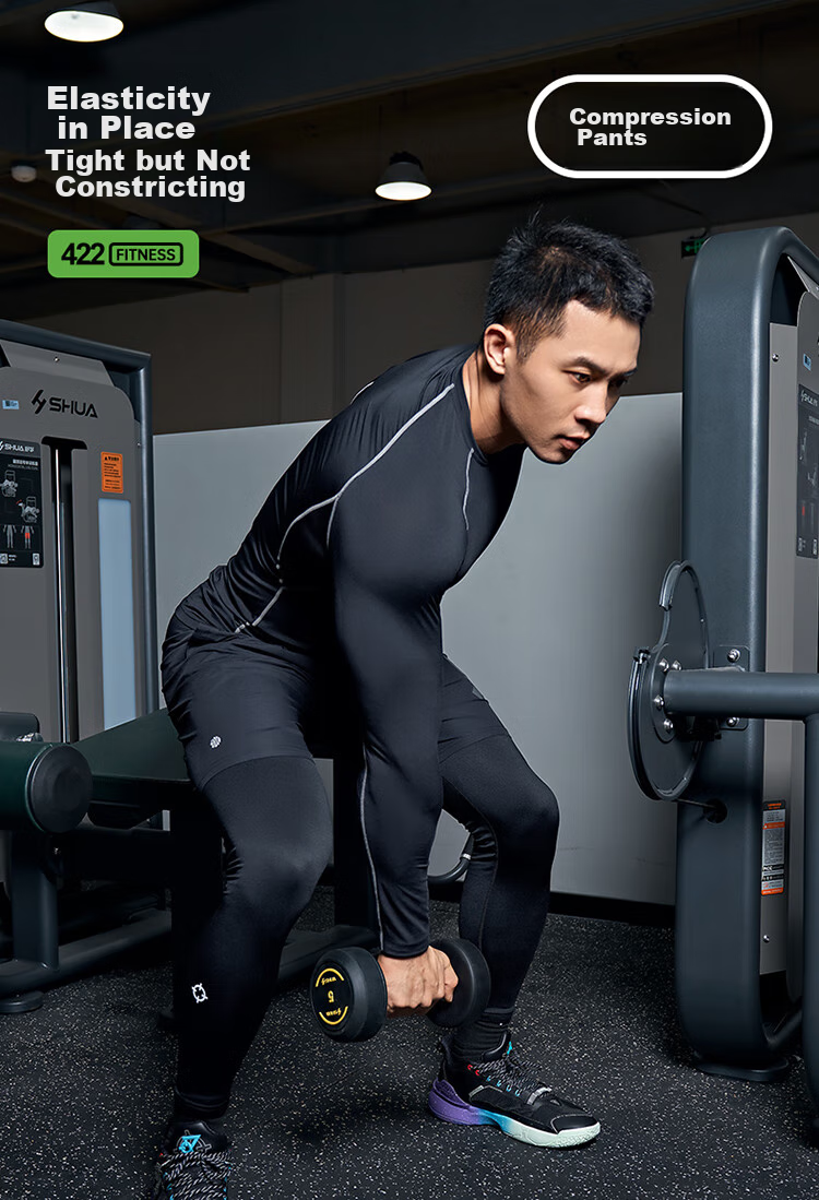 RIGORER Men's Fleece-Lined Casual Sports Fitness Pants, High-Elasticity Training Compression Pants, Warm Long Pants for Home Wear 1