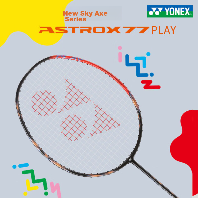 Бадминтонная ракетка YONEX Astrox AX77Play, полнокарбоновая, одиночная ракетка, струнная, 25 фунтов, 4U