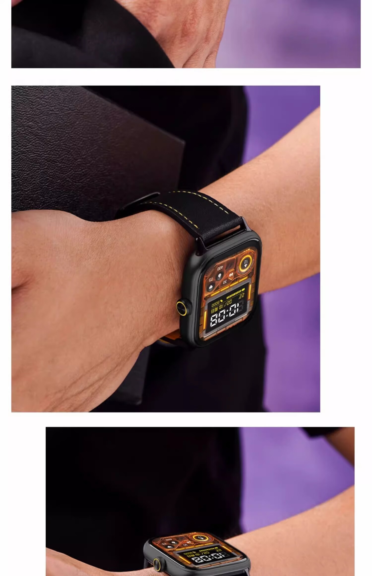 Iboann [3-Pack] Screen Protector for IQOO/vivo WATCH GT, High-Definition Curved Tempered Glass Film for IQOO Watch GT, Full Coverage Anti-Explosion Coating Film 9