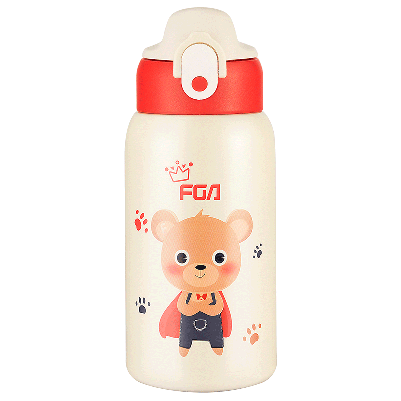 FGA Fuguang Children's Insulated Cup, 316 Stainless Steel, for Boys And Girls, Students, Straw Water Bottle, Large Capacity, 580ML