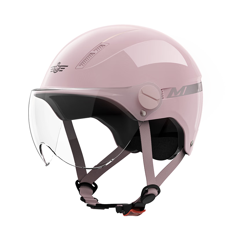 Mypick Women's Summer Half Helmet, Class A National Standard 3C Certified, Sun Protection, Breathable, Electric Scooter Safety Helmet, Cute Pink, Short Visor
