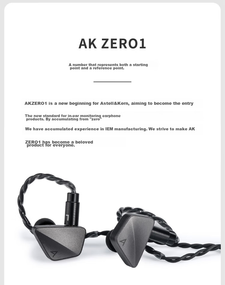Iriver Astell&Kern AK ZERO2 Four-In Hybrid In-Ear Earphones, HIFI Music Headphones, Deep Silver Color, Gift 2