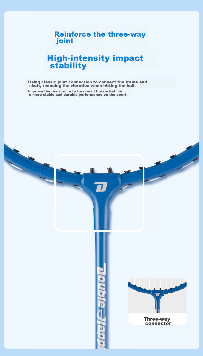 DHS DHS Badminton Racket Set of 2, Affordable Training Rackets, Double Rackets 1012 (Including Grip Tape And Shuttlecock) 7
