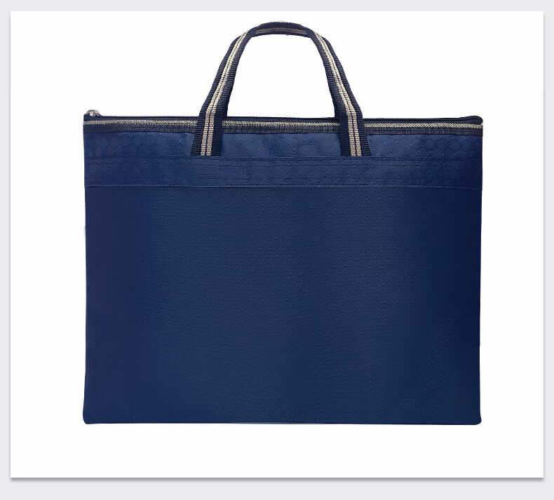 Bailiwen H137 Blue Handheld Briefcase, Document Bag with Zipper, File Folder, Archive Bag, Data Pouch, Office Business Meeting Document Bag, Simple Handbag 10
