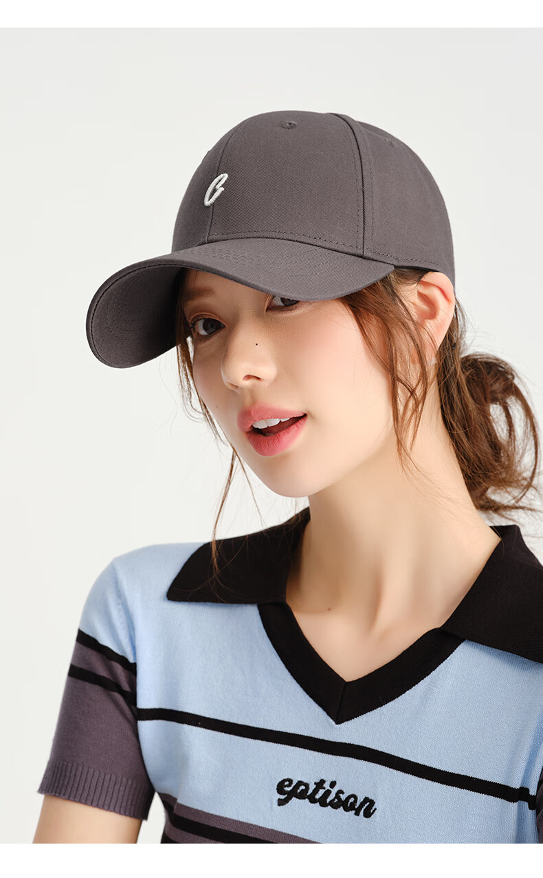 CACUSS Baseball Cap for Women, All-Season Hard Top, Face-Slimming, Korean Style, Versatile Visor Cap, Sports Sun Protection Hat, Beige 8