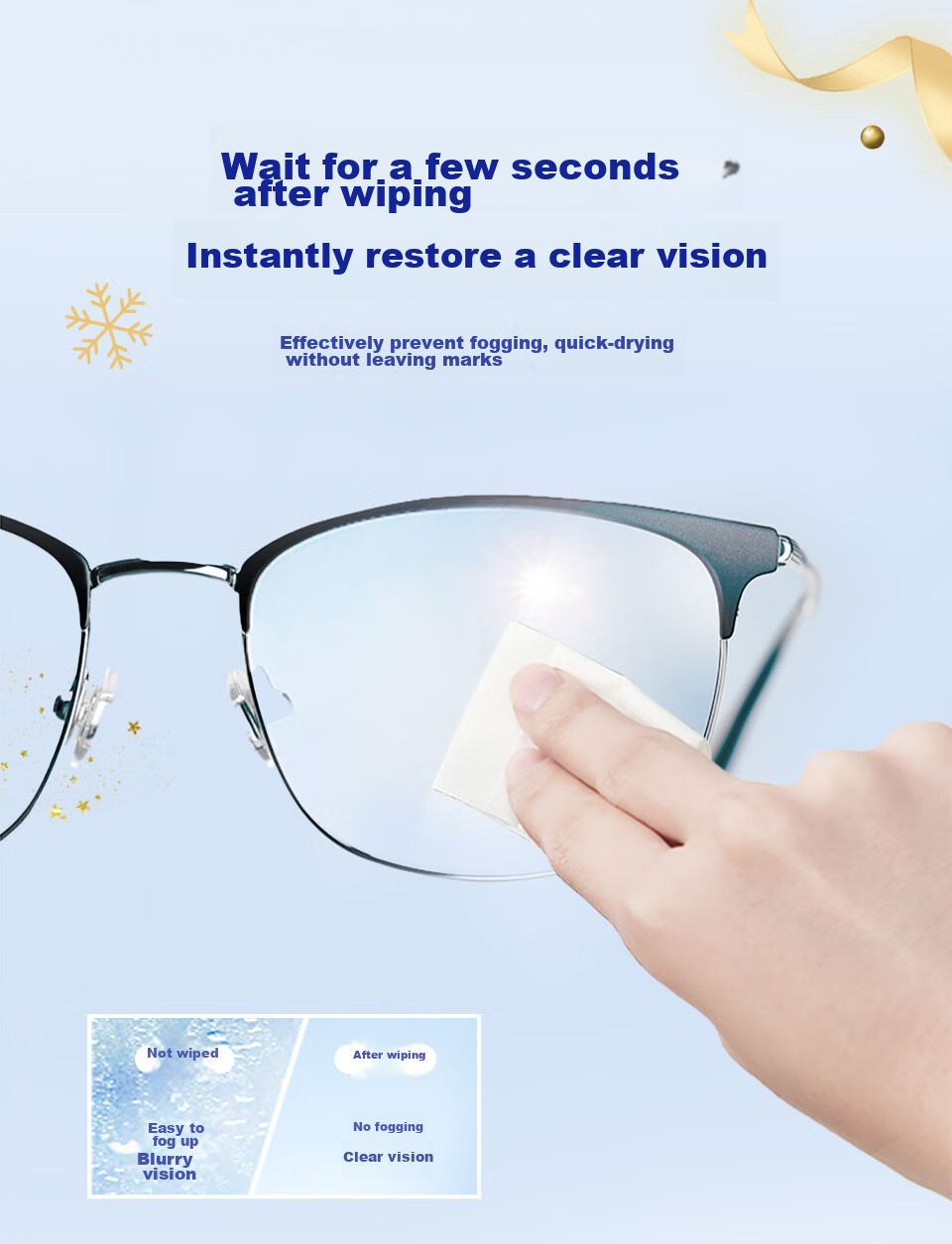ZEISS Anti-Fog Cleaning Wipes for Glasses, Lenses, Goggles, Swimming Goggles, And Myopia Glasses - Anti-Fog Paper Towels, 100 Sheets 7