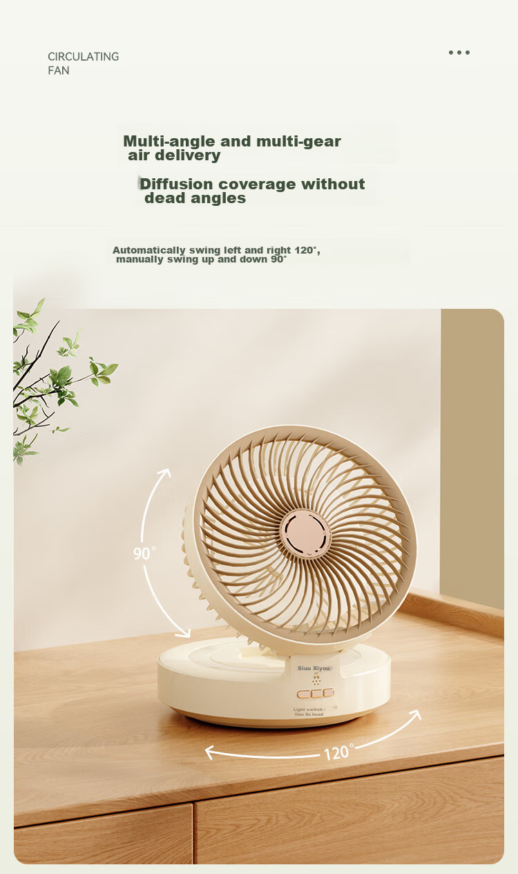 Xiyou Kitchen Wall-Mounted Fan, No Drilling Required, for Bed, Dormitory, Office Desk, Small Tabletop Rechargeable Electric Fan, Bathroom Air Circulator, Home-Use Mini Fa 6