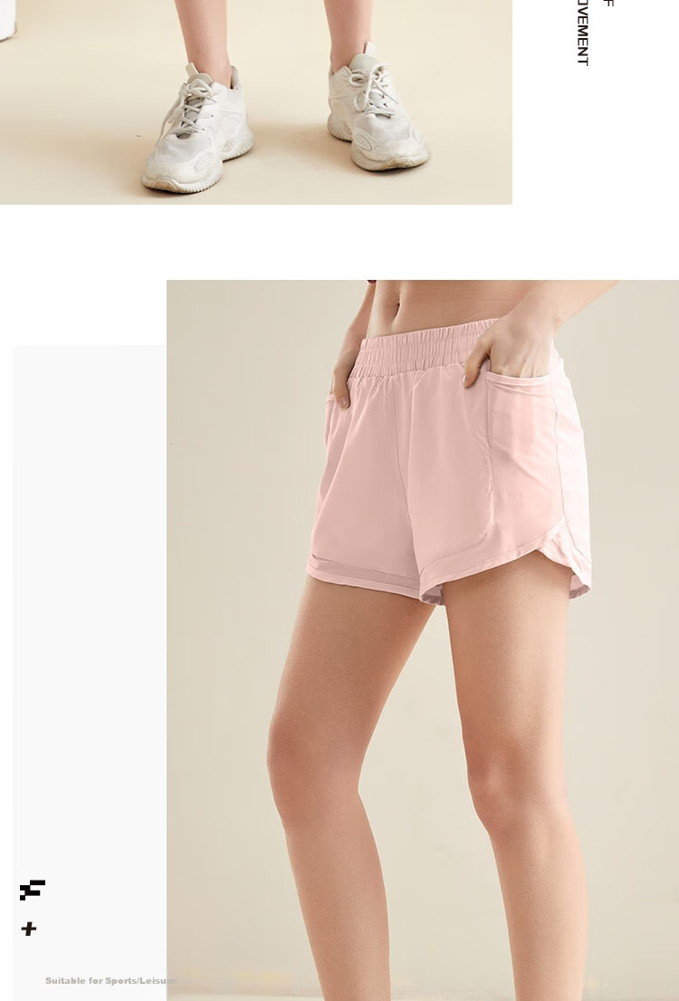 Fandimu Women's Sports Shorts, Spring And Summer Fitness Yoga Pants, Breathable Two-Piece Look Cycling Running Shorts, Summer Miracle Shorts 11