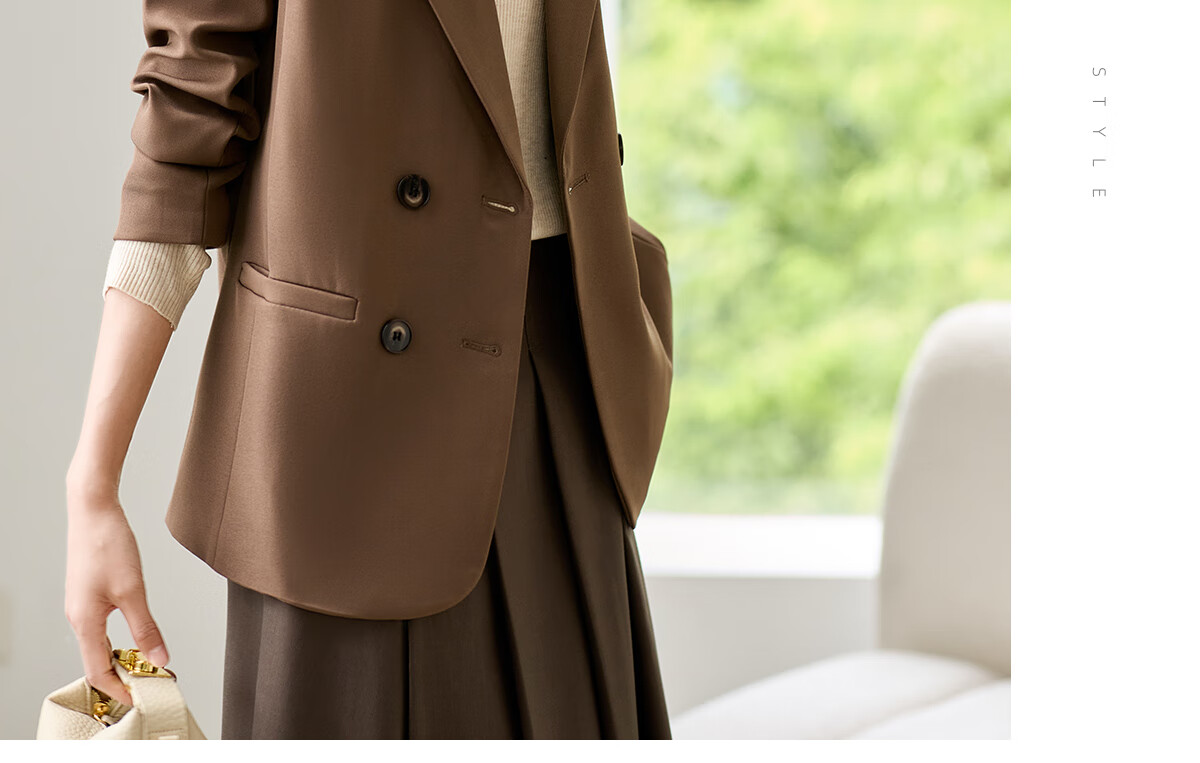 Chushen Long-Sleeve Blazer for Women, Commuter Professional Casual Stylish Suit Jacket with Double Buttons S143U6001 9
