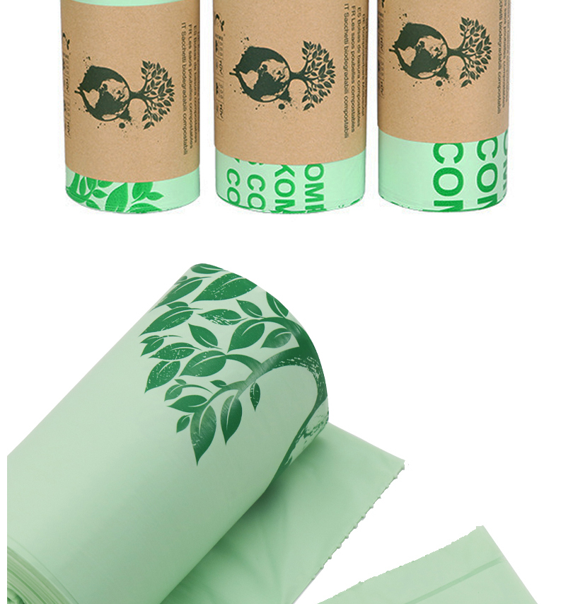Haisidike Biodegradable Garbage Bags, Light Green, 8L (40*38cm), 50 Pieces, PLA Corn Starch Biodegradable Compostable Garbage Bags, Disposable Eco-Friendly Bags, HKZX-36 11