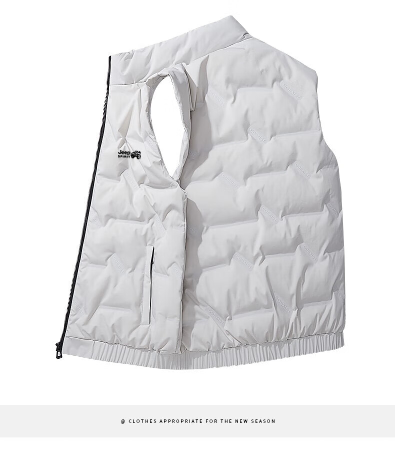 JEEP SPIRIT Men's down Vest Jacket, Winter Short Sleeveless down Coat, Stand Collar Breathable Outerwear, Black, 2XL 13