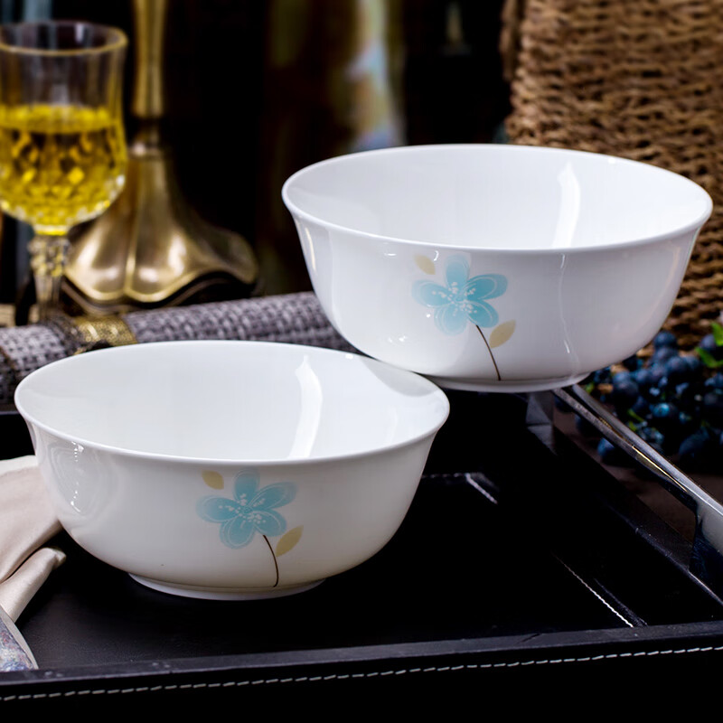 Remec Bone China Fragrant 6-Inch Noodle Bowls, Set of 2, Rice Bowls, Medium Bowls, Bone China Noodle Bowls, Bowls