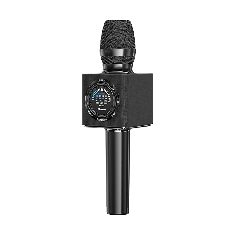 Newmine MC66 Wireless Microphone Speaker All-In Karaoke Mic with Built-In Sound Card, Recording Mic, Karaoke Bar Entertainment Mobile Bluetooth Car Dynamic Microphone, Black