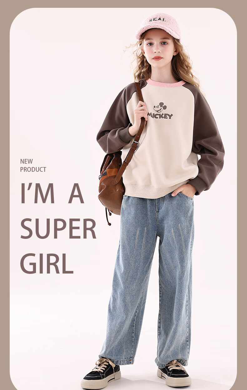 Disney Children's Sweatshirt, Girls' Autumn Top for Older Kids, Stylish Preppy Outfit for Girls, DS022 Navy Blue, 150cm 12