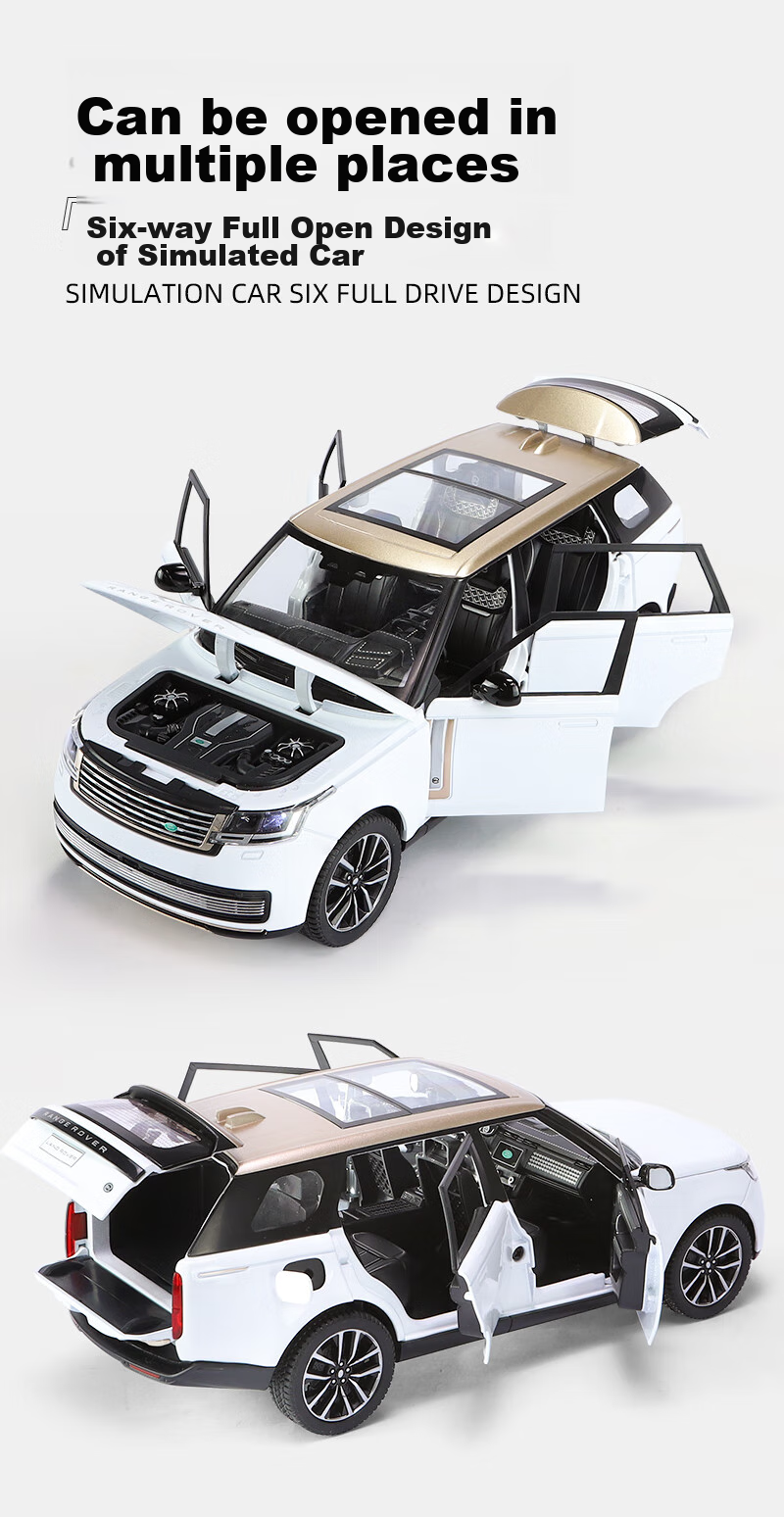 Heimanba 1:24 New Land Rover Range Rover SV White Car Model Children's Toy Alloy Car Model Collectible Display Piece Gift 6